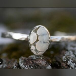 Silver and White Stone Bracelet